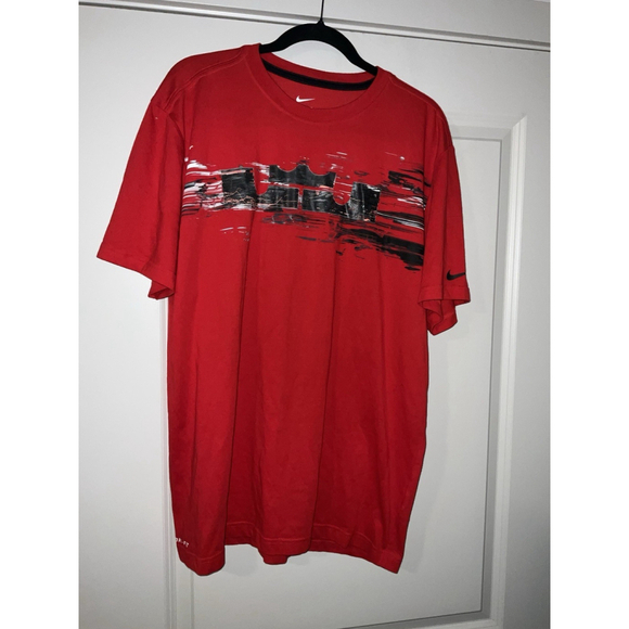 Nike Mens LJ Crown T-shirt Red Lebron James Dri Fit XL - Picture 8 of 8
